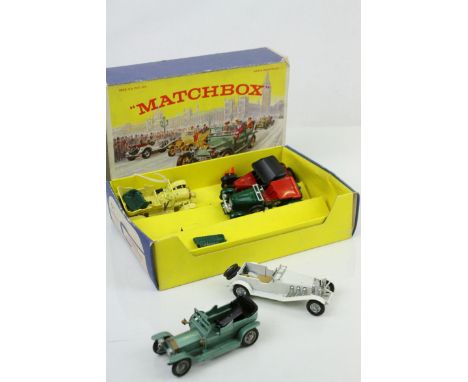 Boxed Matchbox Lesney G7 Veteran &amp; Vintage Gift Set, with five cars (missing one), diecast gd overall, box gd with inner 