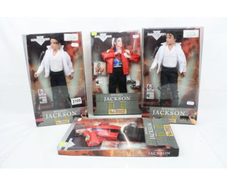 Two boxed Street Life Michael Jackson King of Pop singing figures with 2 x boxed 800200 Outfits, all complete and unopened  (