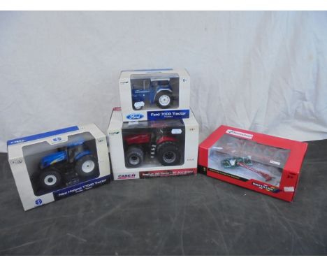 Four boxed Britains / Britains ERTL 1/32 farming models to include 14611 CASE III Magnum 335 Tractor 20th Anniversary, 13714 