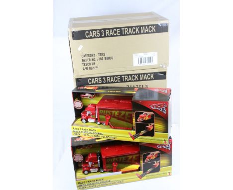 Ex shop stock - 3 trade boxes of Mattel Disney Pixar Cars 3 Race Track Mack plus 2 x without trade boxes, 8 x items in total