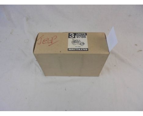 Ex shop stock - Three boxed and opened Britains 9786 US Jeep models all excellent in unopened outer trade box