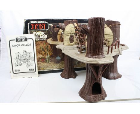 Star Wars - Boxed Return of the Jedi Ewok Village play set (box missing end flap to one end), play wear to item and grubby pl