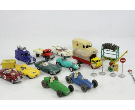 11 1960s diecast models featuring Spot On, Corgi, Crescent and Dinky, some paint chips but gd overall, include Triang Spot On