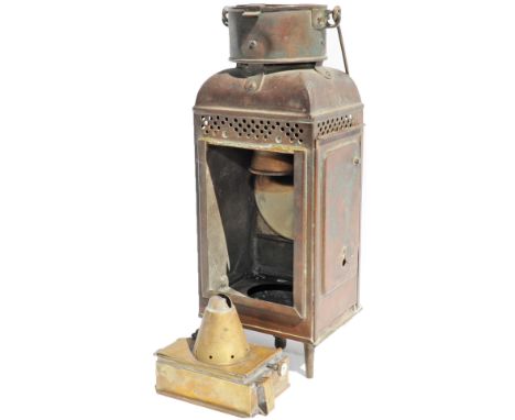 Copper Hand Lamp with 4 separate legs and a mounting boss to the centre. Stamped Eli Griffiths & Sons 1912 Birmingham. Comple