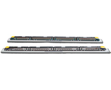 A pair of manufacturers display cased model made by Atelier Alain Pras of Paris . The first is of Bombadier Meridian Class 22