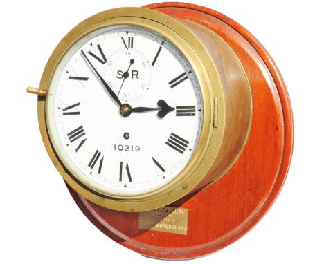 Southern Railway brass cased fusee ships clock. The original 8 inch dial has had some light restoration and shows SR 10219, t