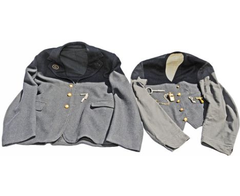 CLC Guards jacket and waistcoat with full set of buttons, embroideredbadge and 1940's stores label ex Manchester Central toge