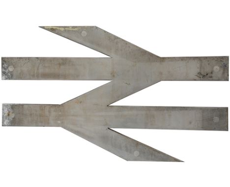 British Rail alloy Double Arrow Badge, ex Class 37 number 37517. Large size 27.5 inches x 17.5 inches, ex loco condition.