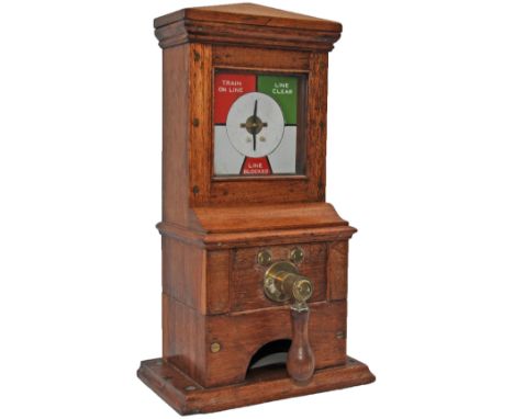 Midland Railway Pegging Block Instrument. In good condition and complete with enamel dial.