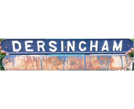 Great Eastern Railway wooden Platform Bench with GER cast iron supports and complete with LNER cast iron Seatback DERSINGHAM.
