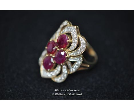 *Ruby &amp; Diamond 18k gold ring (Lot subject to VAT)