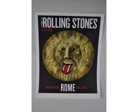 The Rolling Stones - Circus Maximus Rome, June 22nd 2014, limited edition print 2/500, embossed tongue logo