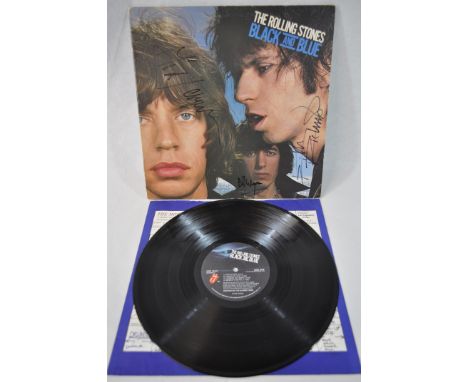 The Rolling Stones - Black and Blue signed LP, American pressing, signed by Keith Richards, Mick Jagger, Bill Wyman. Charlie 