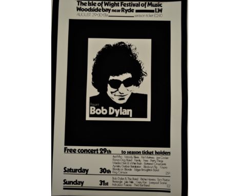 Bob Dylan - Isle of Wight festival 1969, modern screen print poster