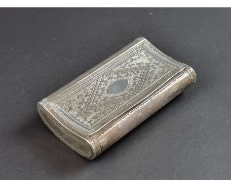 A French white metal snuff box, 8.5cm wide.