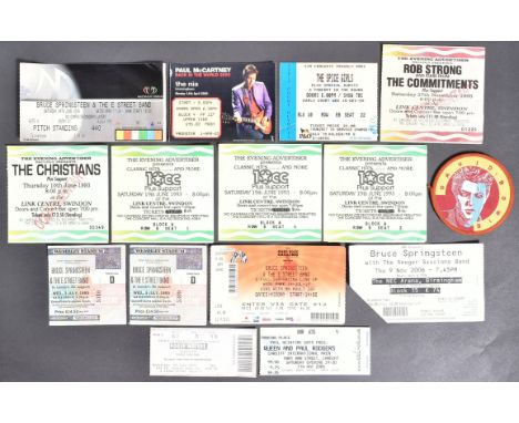 A collection of concert tickets for a variety of artists and bands, such as; Bruce Springsteen and The E Street Band (1985), 