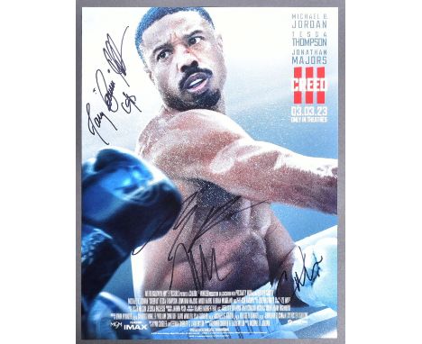 Creed III (2023) - multi-signed 11x14" colour poster photograph from the movie, signed by Michael B Jordan, Tessa Thompson, R