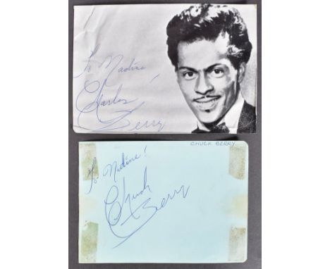 Chuck Berry (1926-2017 - Rock n' Roll Pioneer) - two autographs removed from an album. The first on an album page 'To Madine,