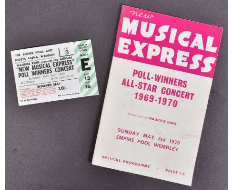 1960s Pop Music - NME New Musical Express Poll-Winners All-Star Concert 1969-1970 concert programme and ticket stub. Held at 