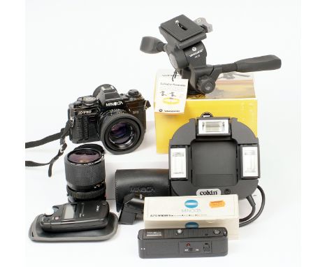 Minolta X-700 35mm Film Camera Outfit. To include black X-700 body with Rokkor 50mm f1.7 lens (condition 5F); boxed Auto Wind