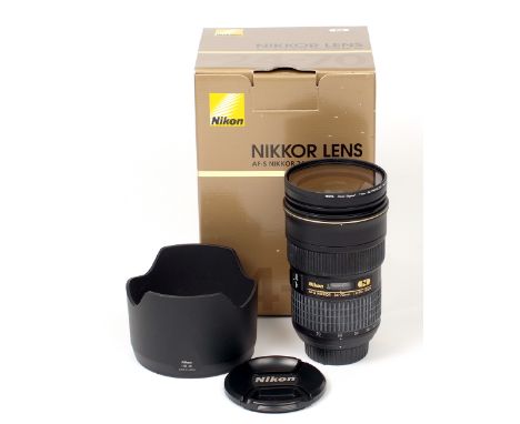 AF-S Nikkor 24-70mm f2.8 G ED N Zoom Lens. (condition 4E). With Hoya Pro UV filter and caps, in makers box.  (Cabinet E)