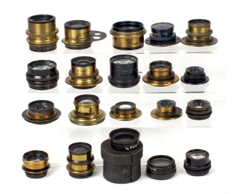 A Good Group of Brass Bound &amp; Other Lenses. To include examples by Carl Zeiss, Ross and others, including several with ro