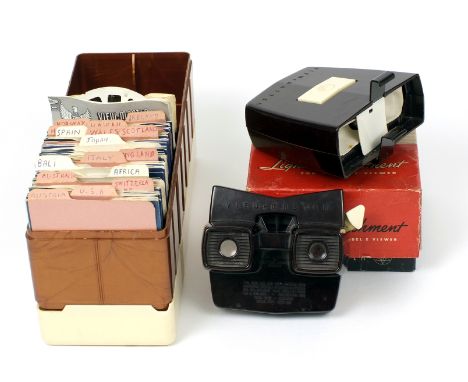 Lighted View-Master Model E Viewer, Plus a Quantity of 3D Reels. To include UK &amp; European cities, world views (including 