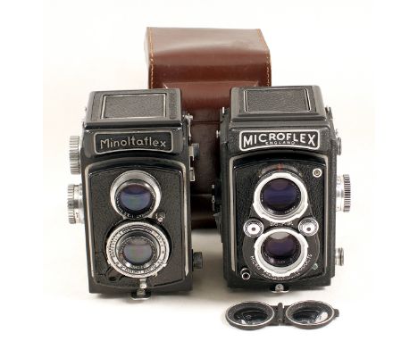 Minolta &amp; MPP 120 TLR Cameras. Comprising a Minoltaflex (IIb) with Rokkor 75mm f3.5 lens (magnifying hood slightly loose,