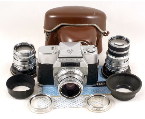 Agfa Ambiflex 3-Lens Outfit. Comprising camera body with Solagon f2 55mm lens, 90mm f3.5 and 135mm f4 lenses (condition 4/5F)