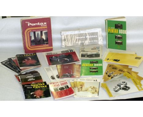 Quantity of Pentax Screw Mount Camera Instruction Books &amp; Manuals. Many M42 models covered.  (Cabinet U)