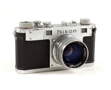 Nikon S Rangefinder Camera with Nikkor S C 5cm f1.4 Lens. Camera #6105266 (slight wear to chrome &amp; rear paint, hence cond