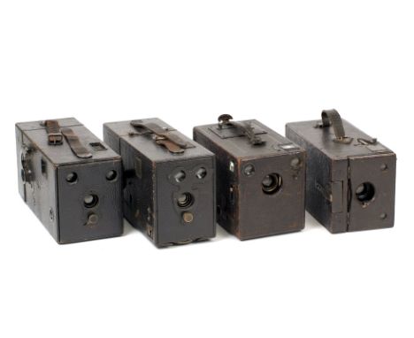 An Interesting Group of Four Plate Cameras. Comprising an attractive No 5a Holborn Ilex camera (condition 4/5F); Houghton &am