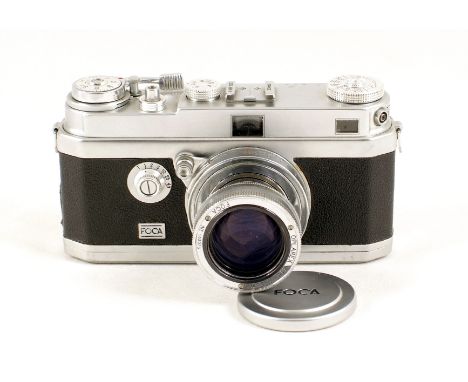 OPL Foca Universelle R Rangefinder Camera. Lever wind version (condition 5F) With Oplarex f1.9 5cm lens (condition 4/5F). (Fr