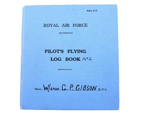 Wing Commander Guy Gibson, Pilot's Flying Log Book No. 2, facsimile, published by After The Battle Magazine, with dedication 