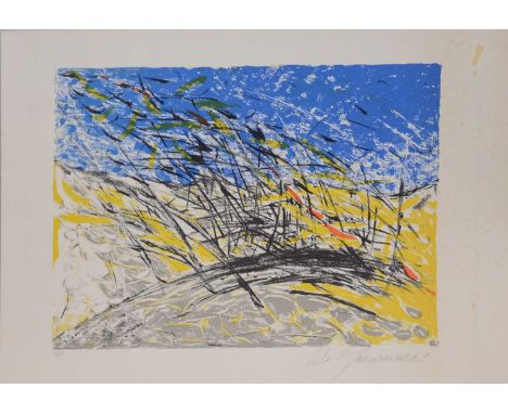 Egidio Bonfante,Canale a Venezia,limited edition colour lithograph 12/125, signed,50x71cm,with three other limited edition si