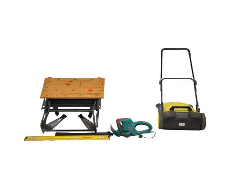 Black &amp; Decker workmate, Karscher leaf collector and various hand tools.Condition report:The hand tools include scanners,