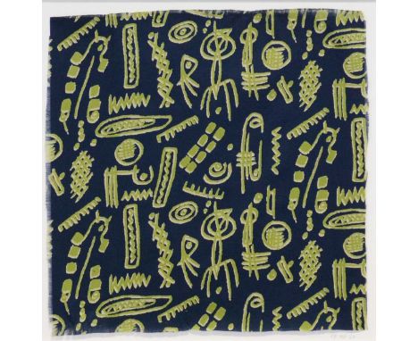 After Henry Moore, Treble Clef, Zigzag and Oval Safety Pins, serigraph in three colours on cotton twill, numbered 17/50, 35x3