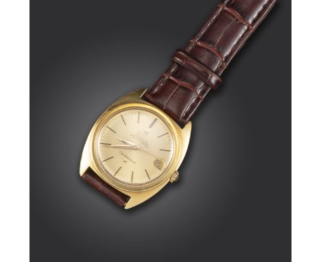 A gentleman's gold Constellation wristwatch by Omega, c1960, the signed gold dial with baton numerals, sweep seconds hand, da