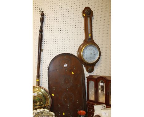 A VINTAGE BAGATELLE GAME TOGETHER WITH A BAROMETER 