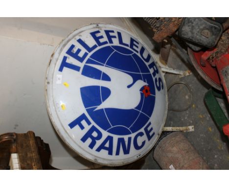 A LARGE FRENCH VINTAGE ILLUMINATING TELEPHONE SIGN 