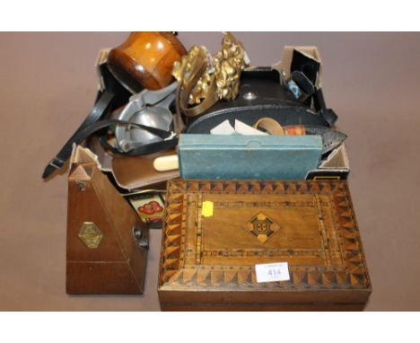 A QUANTITY OF COLLECTABLES TO INCLUDE A METRONOME, BINOCULARS ETC