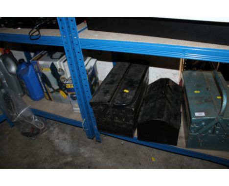 THREE TOOL BOXES, A POWER CRAFT JIGSAW, WALLPAPER STRIPPER PLUS VARIOUS OIL