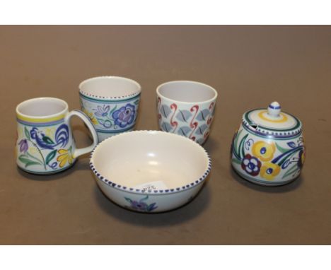 FIVE PIECES OF POOLE POTTERY