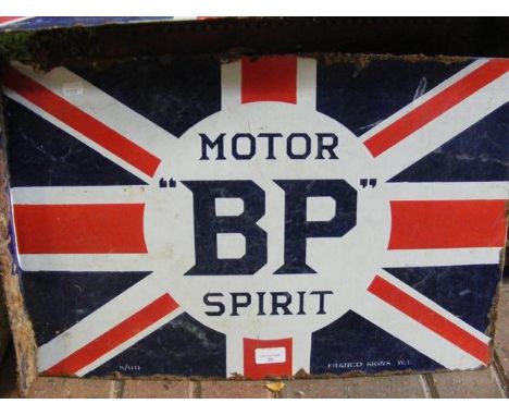 An old enamel sign - BP Motor Spirit - 41cm x 61cm 