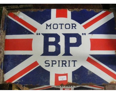 An old enamel sign - BP Motor Spirit - 41cm x 61cm 