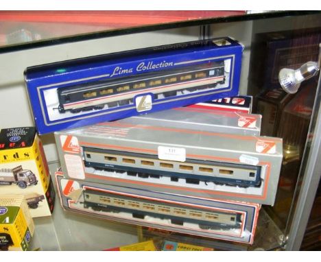 Seven boxed Lima carriages 