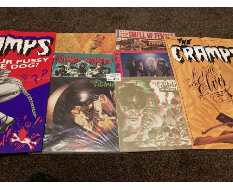 Records : THE CRAMPS - great collection of albums 12" plus 2 posters - great conditions - rare lot (6)