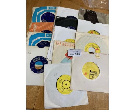 Records - Rolling Stones (25) 45's all in good order, many company sleeves included.