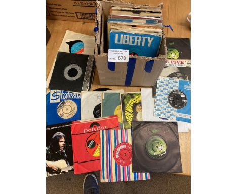 Records - Box of rare 45's (50+) incl. Electric Prunes, Pink Floyd, Rolling Stones, Beatles etc. Great lot.