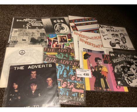 Records : Punk - Super collection of rare 7" singles - fine cond - inc The Adverts, Albertross, Abrasive Wheels etc (14)